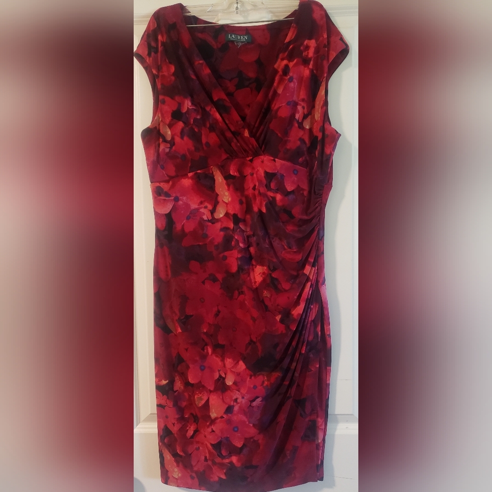 Lauren by Ralph Lauren Faux Wrap Dress, Size XL